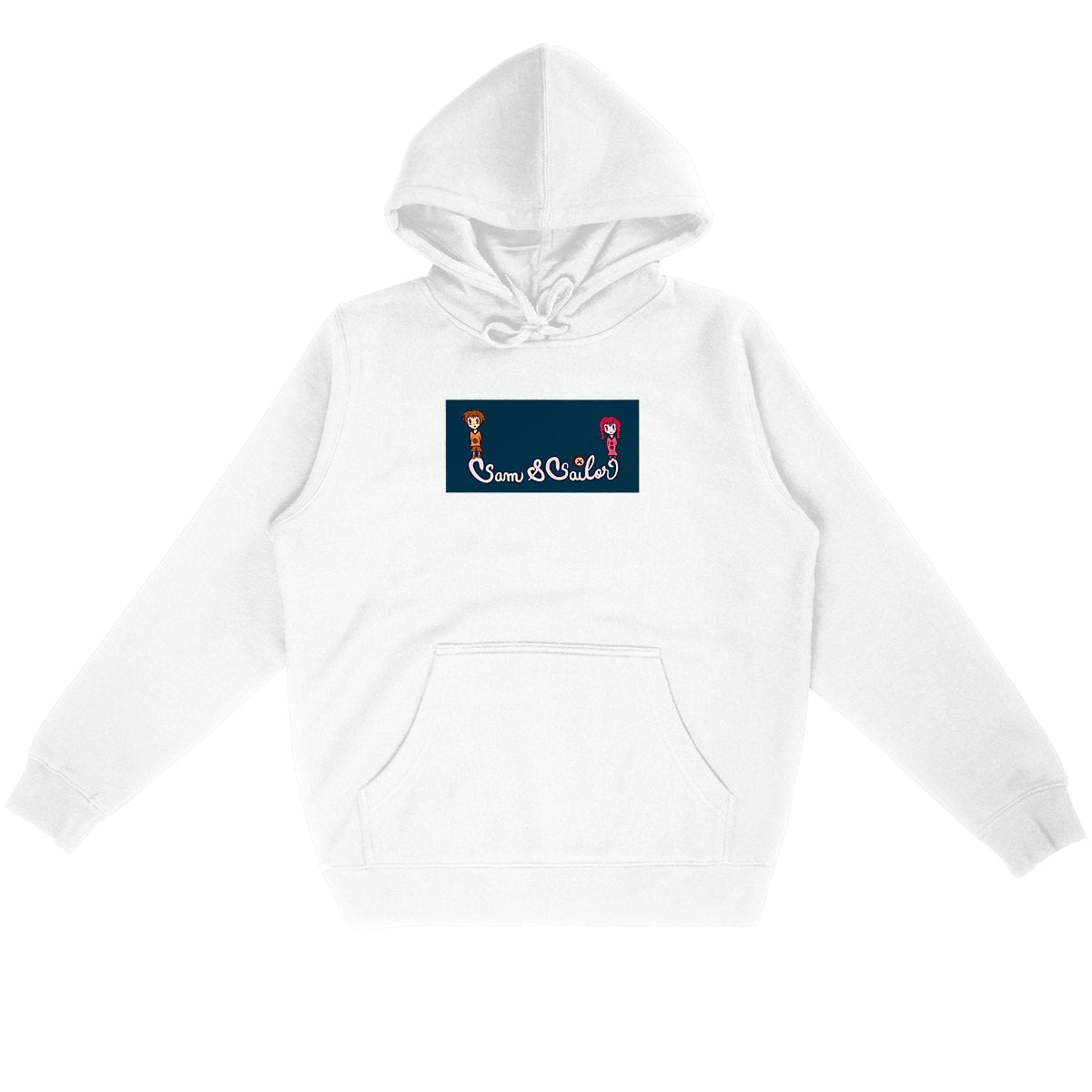 Sweat capuche "Navy Sam & Sailor" blanc - Textiles Bio et recyclés