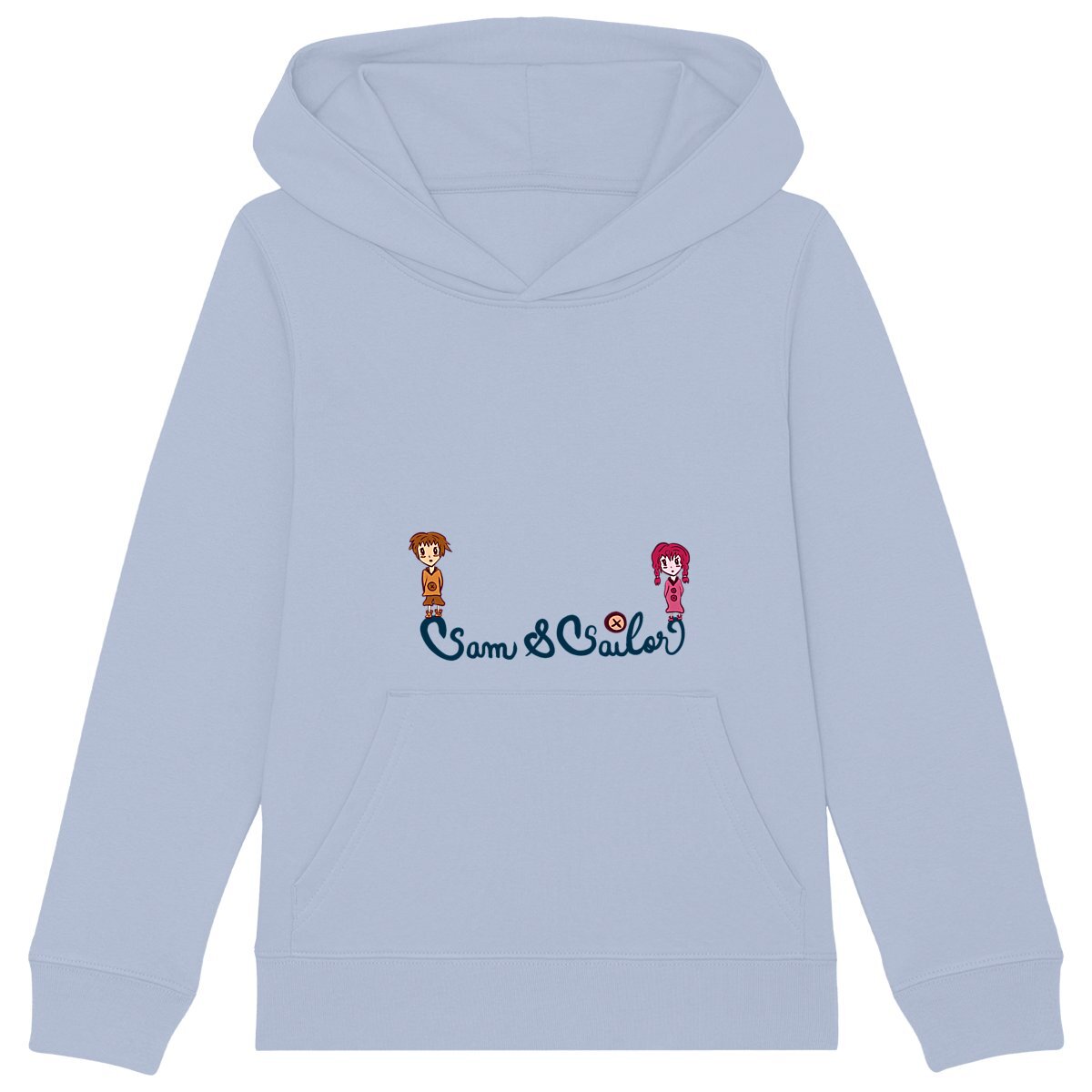 Sweat capuche enfant "Sam & Sailor" océan - Textiles Bio et recyclés