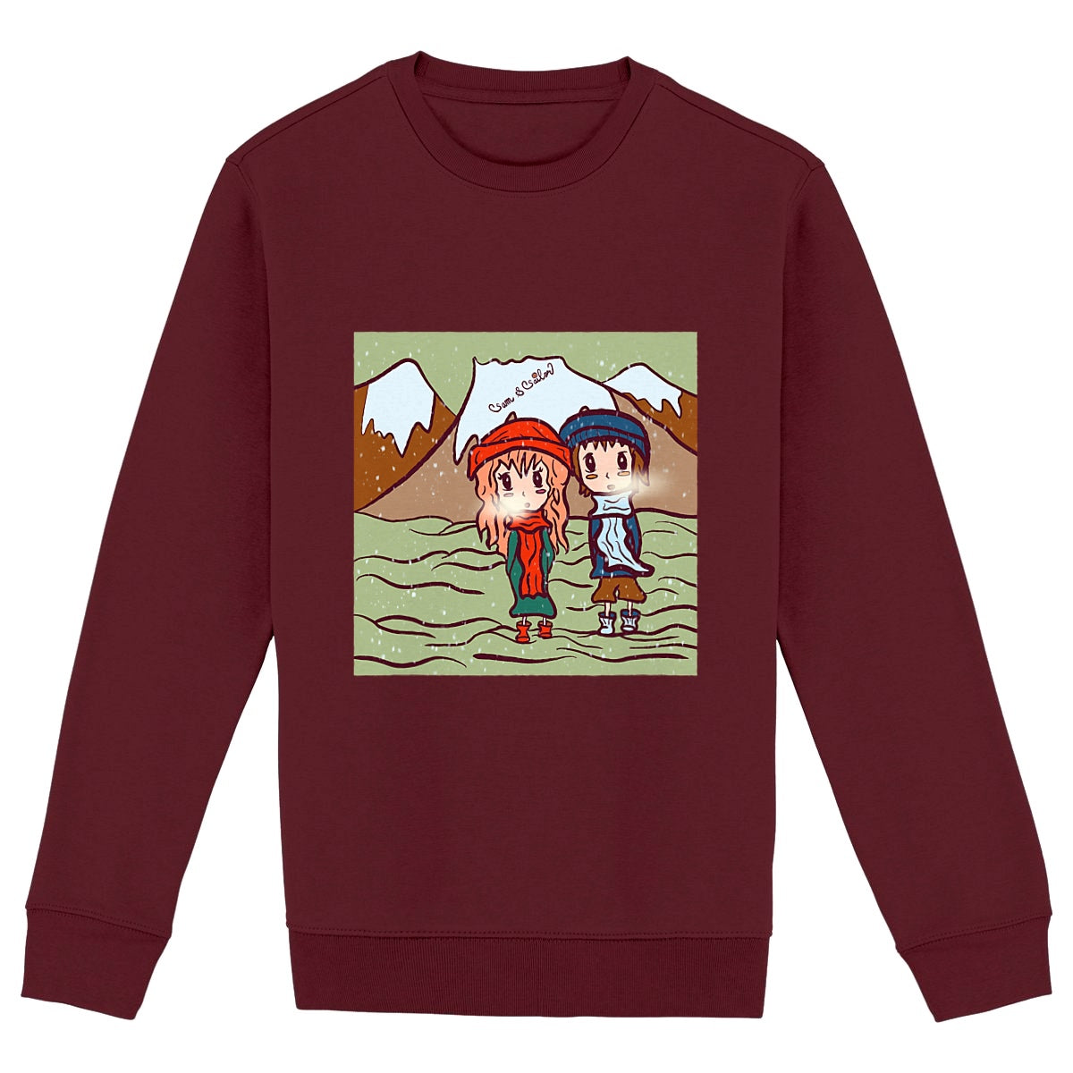 Sweat "Hiver Sam & Sailor" lie-de-vin - Textiles Bio et recyclés