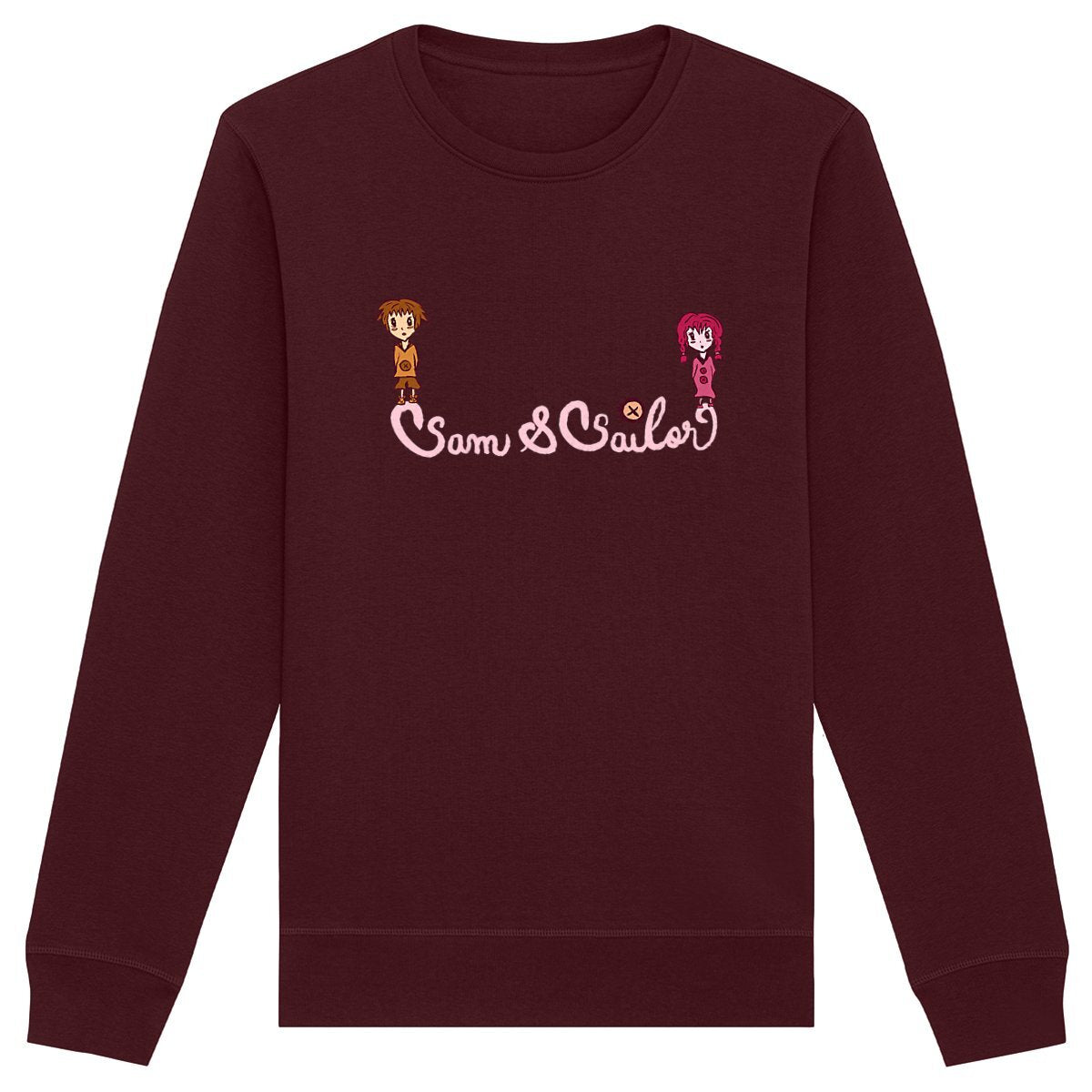 Sweat "Sam & Sailor" lie-de-vin - Textiles Bio et recyclés