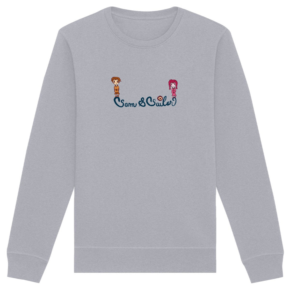 Sweat "Sam et Sailor" chiné souris - Textiles Bio et recyclés