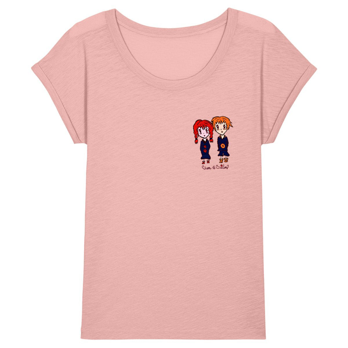 Tee-shirt "School Sam & Sailor" poudré - Coton Bio