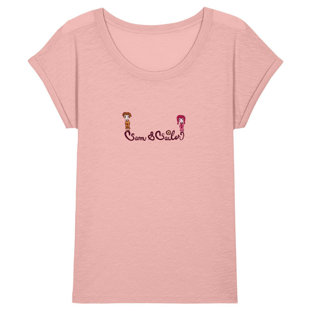 Tee-shirt ample "Sam & Sailor" chiné rose - Coton Bio