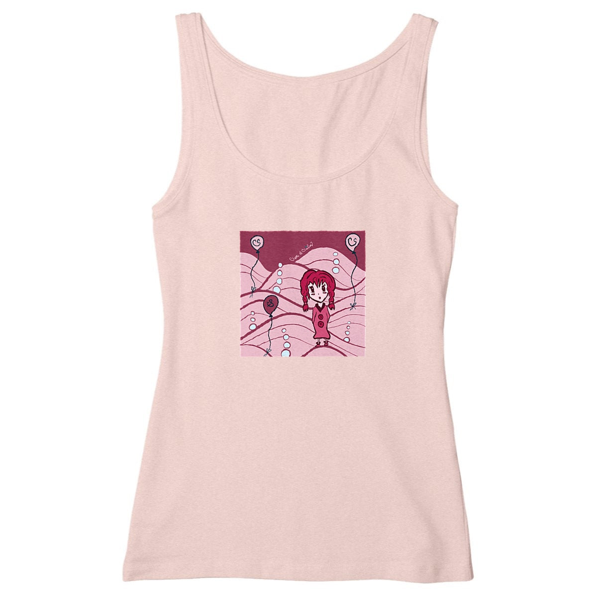 Débardeur cintré "Sailor rose" poudré - Coton Bio