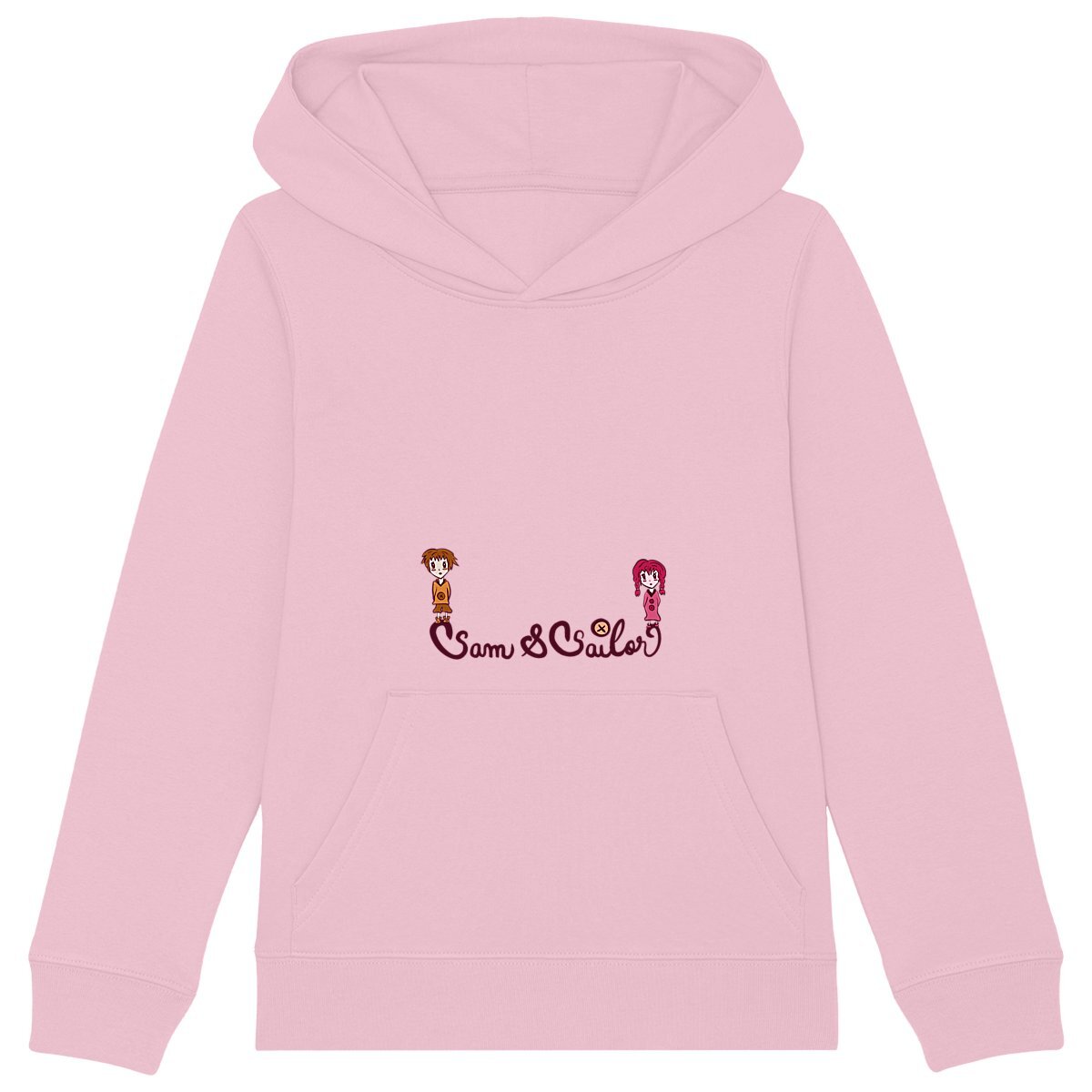 Sweat capuche enfant "Sam & Sailor" bonbon - Textiles Bio et recyclés