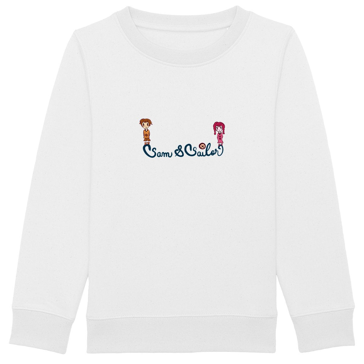 Sweat enfant "Sam & Sailor" blanc - Textiles Bio et recyclés