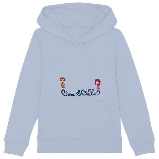 Sweat capuche enfant "Sam & Sailor" océan - Textiles Bio et recyclés 