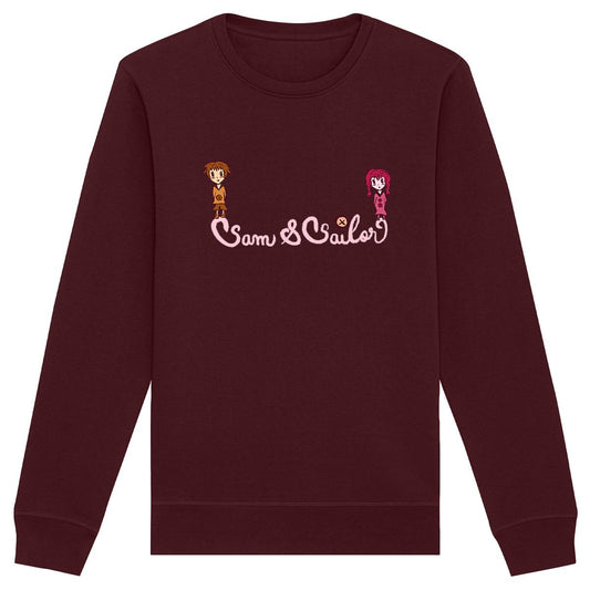 Sweat "Sam & Sailor" lie-de-vin - Textiles Bio et recyclés