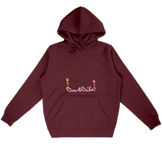 Sweat capuche "Origine Sam & Sailor" lie-de-vin - Textiles Bio et recyclés