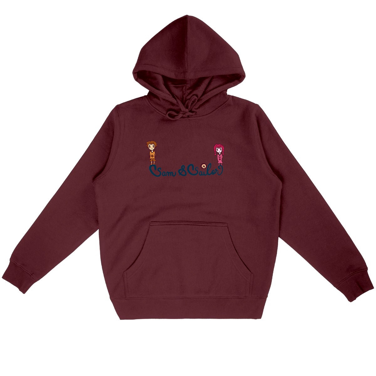 Sweat capuche "Sam & Sailor" lie-de-vin - Textiles Bio et recyclés