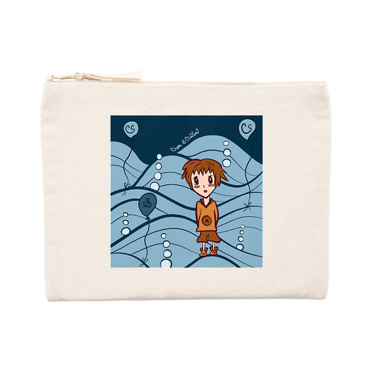 Pochette tissu "Sam bleu" - Textiles recyclés