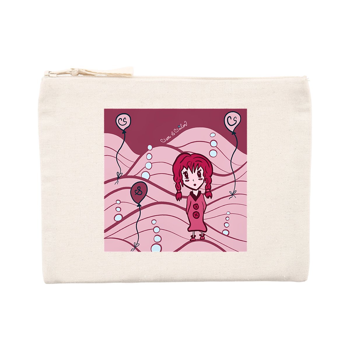 Pochette tissu "Sailor rose" - Textiles recyclés